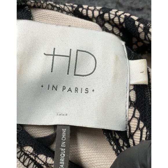 HD in Paris Anthropologie Dress Black Lace Overlay Sleeveless Cocktail Sheath L - Picture 5 of 11